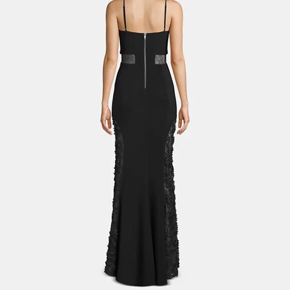 Betsy & Adam Petite Adjustable Lace Contrast Gown - Picture 9 of 9